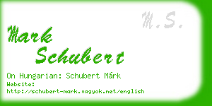 mark schubert business card